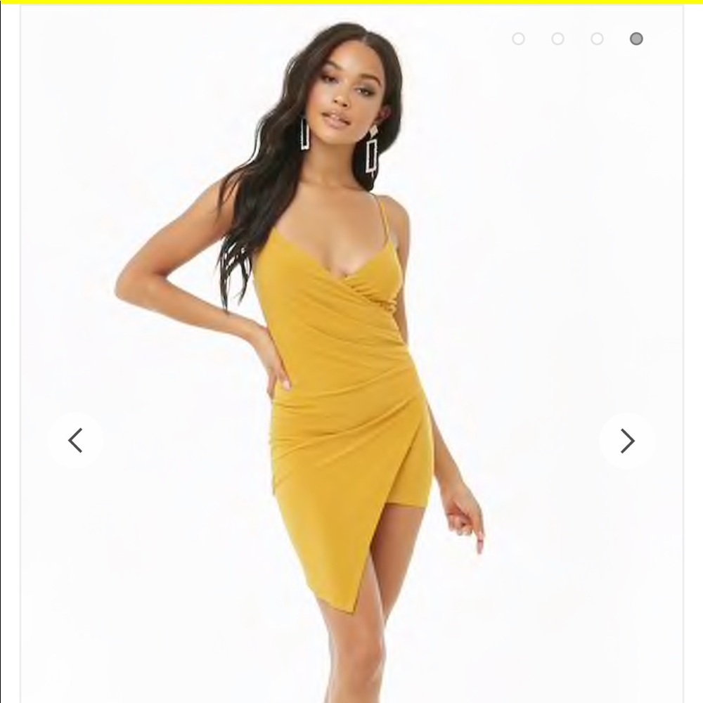 Yellow surplice cami dress